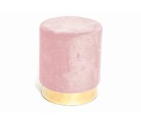 Pouf Salotto/Camera Rotondo Imbottito Modello Cilindro Velvet In Tinta Unita