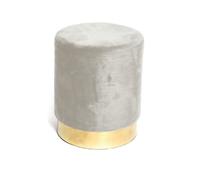 Pouf Salotto/Camera Rotondo Imbottito Modello Cilindro Velvet In Tinta Unita
