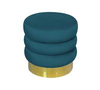 Pouf Salotto/Camera Rotondo Imbottito Modello Velvet Creamy Tinta Unita