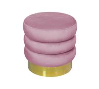 Pouf Salotto/Camera Rotondo Imbottito Modello Velvet Creamy Tinta Unita
