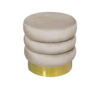 Pouf Salotto/Camera Rotondo Imbottito Modello Velvet Creamy Tinta Unita