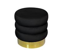 Pouf Salotto/Camera Rotondo Imbottito Modello Velvet Creamy Tinta Unita