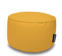 Pouf Seduta Aloha (Giallo) in Finta pelle idrorepellente, Diametro cm.70 Altezza cm.40 Adatto come seduta, o Poggiapiegi, Riempito in perle di polistirolo Cuciture Rinforzate Cerniera sul Fondo