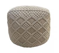 Pouf seduta imbottito rotondo in cotone 45x45x45 cm design moderno per soggiorno
