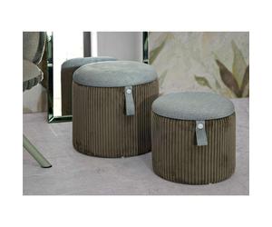 Pouf SET 2 pezzi dal caldo tono verde uniscono design moderno e funzionalità Dimensioni 35x30-28x24cm, BOLZANO VERDE Green verde