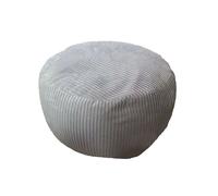 Pouf Relaxdays, Cord, HxD: 25 x 35 cm, Imbottitura in polistirolo, Cuscino Rotondo, Sgabello da Salotto, Grigio Chiaro