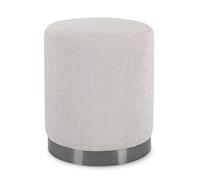 POUF SGABELLO IN LEGNO E TESSUTO IMBOTTITO VELLUTATO CAMERA SALOTTO ERNESTINE