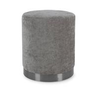 POUF SGABELLO IN LEGNO E TESSUTO IMBOTTITO VELLUTATO CAMERA SALOTTO ERNESTINE
