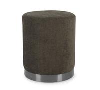 POUF SGABELLO IN LEGNO E TESSUTO IMBOTTITO VELLUTATO CAMERA SALOTTO ERNESTINE