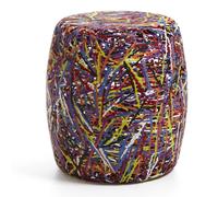 Pouf sgabello in Materiale Plastico termofuso 47xh50cm SATORI Bianco Multicolor Multicolor
