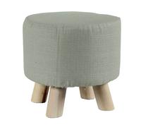 POUF SGABELLO POGGIAPIEDI TONDO MODERNO POUFF PIEDI LEGNO VERDE CHIARO 2827 cm