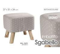POUF SGABELLO STRUTTURA IN LEGNO E TESSUTO CUORI 373134 CM HOA-706752