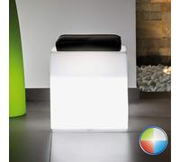 POUF SQUARE LUMINOSO QUADRATO LED MULTICOLOR BATTERIA SOLARE GIARDINO PISCINA