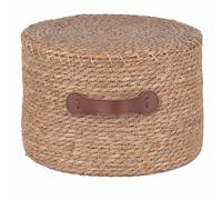Pouf tondo in fibra naturale 30xh.20 cm, impugnatura in poliuretano, Natural
