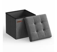 Pouf trapuntato piccolo, 30 cm, grigio scuro