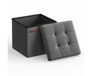Pouf trapuntato piccolo, 30 cm, grigio scuro