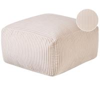 Pouf velluto a coste beige 50 x 30 cm MUKKI