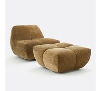 Pouf, velluto a coste vintage, L83 cm, Nuria Marrone TU