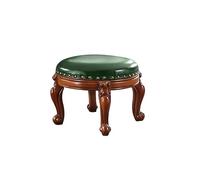 Pouf vintage imbottito in pelle e legno piccolo poggiapiedi sgabello basso tavolino da salotto fasciatoio panca elegante arredamento per la casa