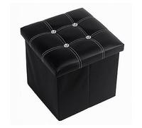 POUFF PUFF POUF CONTENITORE IMBOTTITO PORTAOGGETTI NERO STRASS 30X30X30 CM 79433