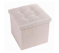 POUFF PUFF POUF CONTENITORE IMBOTTITO PORTAOGGETTI SEDUTA BEIGE 38X38X35CM 79423