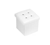 POUFF PUFF POUF CONTENITORE IMBOTTITO PORTAOGGETTI SEDUTA BIANCO 79436 38X38X35C
