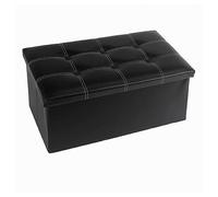 POUFF PUFF POUF CONTENITORE IMBOTTITO PORTAOGGETTI SEDUTA NERO 76X38X35 CM 79431