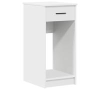 POUFGDR Armadio computer 35x45x77 cm Bianco con cassetto | Legno stabile per ingeniere, scomparto aperto per torre, superficie per libri, portacavi