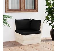 POUFGDR Divano ad angolo Pallet Giardino con Cuscini in abete impregnato | Design modulare, imbottitura spessa, 100% poliestere, bassa manutenzione, per terrazza o soggiorno