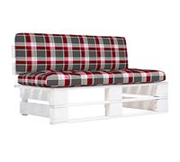 POUFGDR Divano Centrale Pallet Giardino Bianco Legno Pino Impregnato | Design modulare, cuscino incluso, resistente alle intemperie, bassa manutenzione, per terrazza o soggiorno