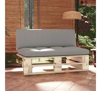POUFGDR Divano Centrale Pallet Giardino Legno di Pino Impregnato | Modulare, Cuscino Incluso, Resistente alle Intemperie, Bassa Manutenzione, per Terrazza o Soggiorno