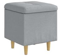POUFGDR Ottoman - Contenitore in tessuto, 40 x 40 x 45 cm, colore: Grigio | Design elegante e imbottito, portaoggetti nascosto sotto il sedile, gambe in legno stabile, facile da pulire con aspirazione