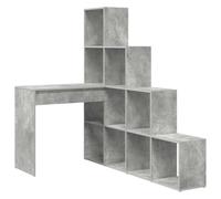 POUFGDR Scrivania angolare con ripiano grigio cemento 101,5 x 149,5 cm | Legno ingegneristico, resistente ai graffi, montaggio a parete incluso