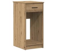 POUFGDR Supporto Torre Computer Legno Ingenierie Chene 35x45x77 cm | Scomparto aperto, cassetto portacavi, superficie per libri, facile pulizia a umido
