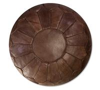 Poufs&Pillows Pouf Artigianale Premium in Vera Pelle - Fatto A Mano - Venduto Imbottito - Cuscini Da Pavimento, ottomano (Cioccolata)
