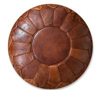 Poufs&Pillows Premium Pouf XL in Vera Pelle - Fatto A Mano - Venduto Imbottito - Cuscini Da Pavimento, ottomano (Miele Marrone)