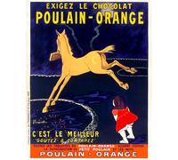 Poulain Chocolate Horse Posten - arte da parete pubblicitaria francese -...