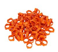 Poultry Foot Ring Chicken Duck Bird Buckle Type Clip Ring with Sign Feeding Supplies for 0.5kg to 7.5kg Birds (Arancia)