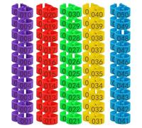Poultry Leg Rings Tags - Numbered Clip Bands Set, Lightweight Identification Markers, Durable Round Thigh Fasteners, Farm Animal Tracking Solution | Breeding Management Use, Flock Sorting Syst