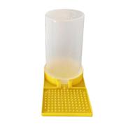 Poultry Waterer & Feeder Combo (2-in-1) | PP , 15x8.4x16.6cm, Yellow & White | Automatic Dispenser For Quail, Chicks & Small Birds | Cage-Mounted Water Trough For Backyard & Farm Use