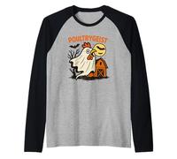 Poultrygeist Funny Chicken Ghost Halloween Pun Design Maglia con Maniche Raglan