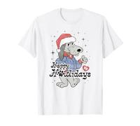 Pound Puppies Christmas Happy Holidays Distressed Style Art Maglietta