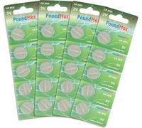 PoundMax 2032 CR2032 DL2032 ECR2032 ECR2032 - Batterie a bottone al litio, 3 V, confezione da 20