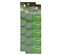 Poundmax Batterie al Litio 10 x CR2025 Pila a Bottone ad Alte Prestazioni