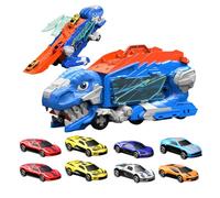 Poupangke Giocattoli Dinosauri per | Camion di trasporto colorato - Gioco di viaggio portatile con attività educativa per la scuola materna - Idea regalo compleanno e Natale