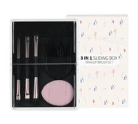 Poupangke Set di 8 pennelli per ombretto, morbidi pennelli per ombretto, con custodia, set di pennelli da trucco portatili, strumenti di bellezza per occhi, guance, labbra, madri, mogli