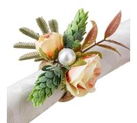 Poupangke Tovagliolo rotondo da sposa, asciugamano rotondo a forma di fiore | rotondo tovagliolo rustico decorazioni da tavolo,porta anello asciugamano occidentale, fibbie per asciugamani in per