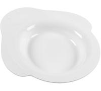 Poupy Piatto Pappa per bambini in plastica, senza BPA, lavabile e riutilizzabile, con inserti in rilievo laterali e forma interna arrotondata