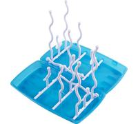 Poupy - Sgocciolatoio per Biberon, Compatibile con Tutti i Modelli, Base Raccogli Acqua, Lavabile e Richiudibile, Misura 24x12x4 cm, Colore Blu, Materiale Polipropilene