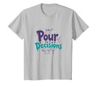 pour Decisions Baristi per Donne Cocktail Umorismo Maglietta, Bambini, Argento, 3 Anni